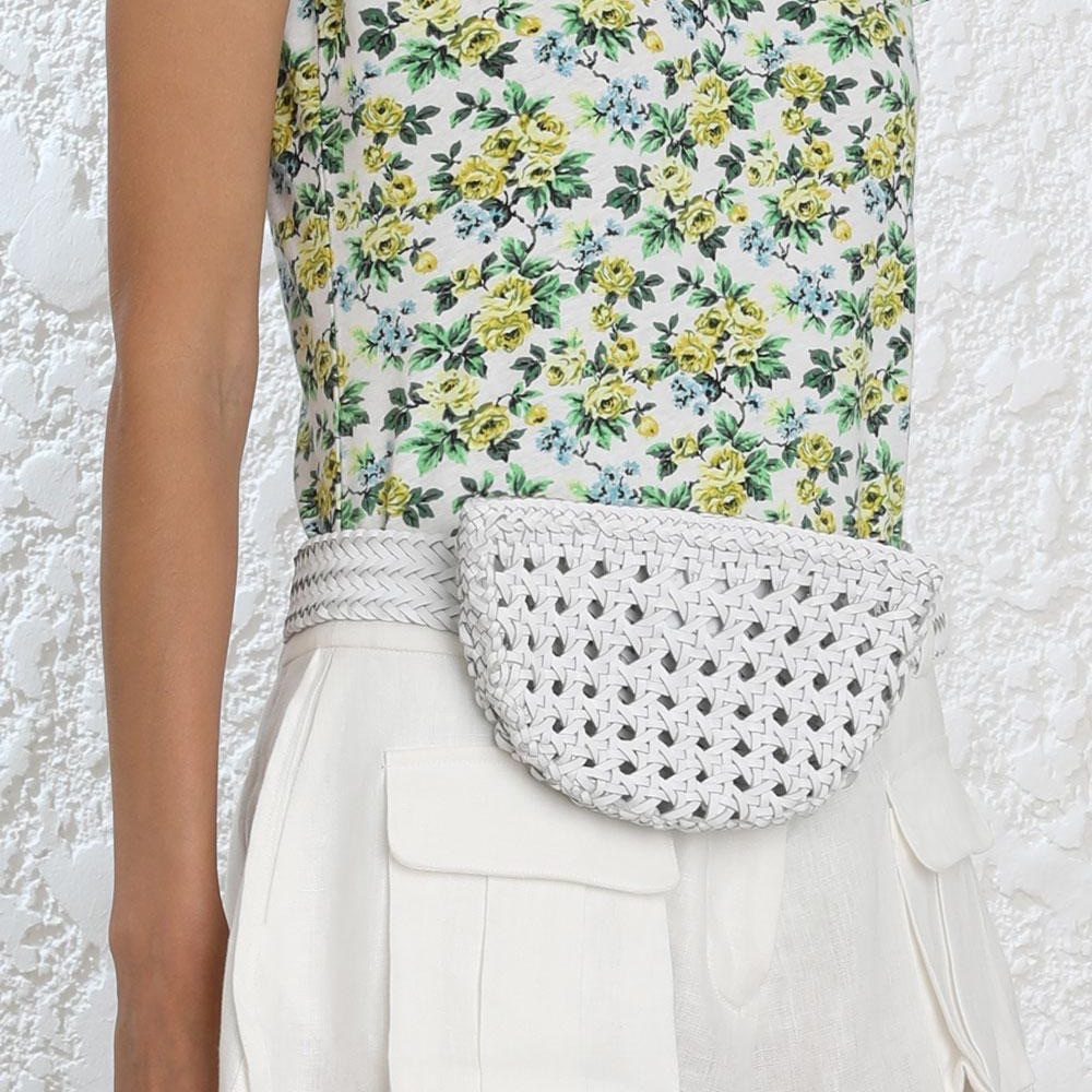 Zimmerman Woven Belt Bag White